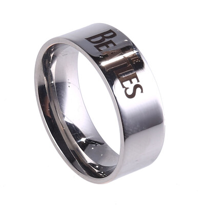 

Music Band Ring Charm Silver Color Letter Stainless Steel Ring Men Jewelry Accessories