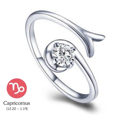 

12 Constellations Exquisite Glistening Retro Lovers Ring Women Ancient Elegant Attractive Zinc Alloy Finger Ring