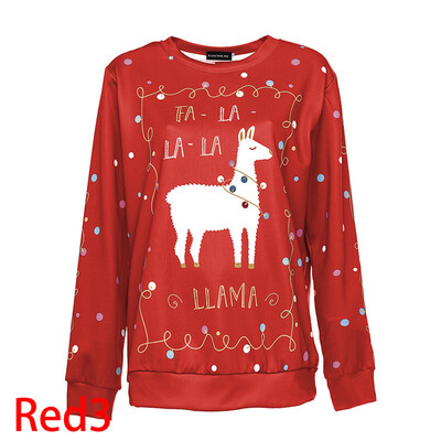 

Christmas Women Hoodie Graphic Printed Sweatshirt Long Sleeve O-Neck