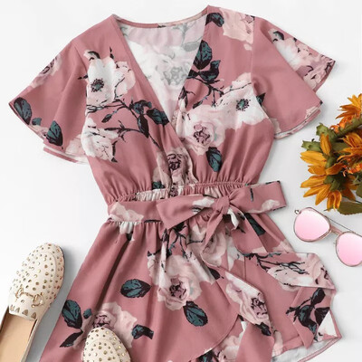 

Sexy Bodysuit Women Free Shipping 2019 European And American Style Autumn Winter Leisure Holiday Print Jumpsuit Female