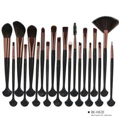

Professional Shell Makeup Brushes Set 20 Pieces Plastic Handle Nylon Shell Brush Concealer Eyeshadow Blush Face Cosmetics Kit