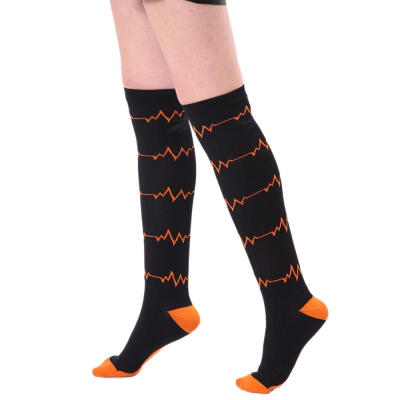 

Women Men Long Tube Compression Socks Knee Printed Quick Dry Sweat Absorption Outdoor Cycling Running Sportswear