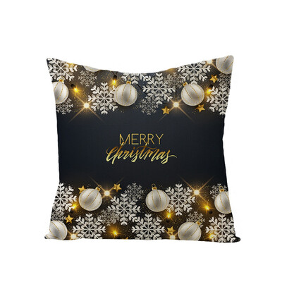 

Merry Christmas Pillow Case Glitter Linen Sofa Throw Cushion Cover Home Decor