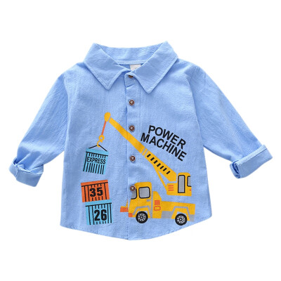 

Autumn Shirts Baby Boys Long Sleeve Cartoon Car Print Casual Shirts Kids Tops Tees Shirts Casual Blouse