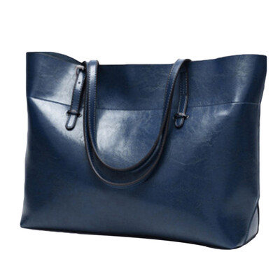 

Casual Women Faux Leather Solid Color Large Capacity Shoulder Bag Handbag Pouch
