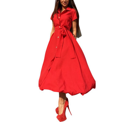 

2017 New Fashion Women Summer Casual Shirt Dress Party Evening Long Max Dress Plus Size S4