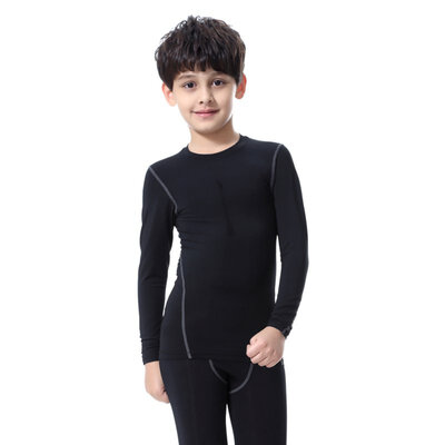

Spring Autumn Boys Kid Nylon Quick-Drying Long Sleeve Fitness Gym Running Yoga T-Shirt