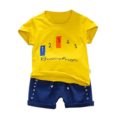 

Summer Baby Boys Clothes Sets Short Sleeve Letter Print T-shirtShorts Children Casual Outfits