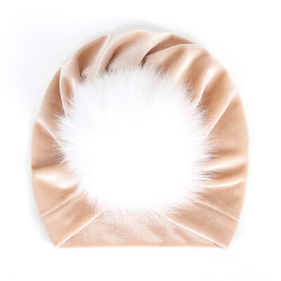 

New Autumn Soft Cute Newborn Baby Plush Ball Design Boys Girls Caps Infant Casual Hat Turban Elastic Cap