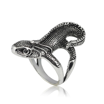 

Men Jewelry Lizard Punk Rock Exaggerated Retro Alloy Men Ring Retro Silver Ring Party Jewelry Gift