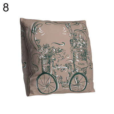 

Bicycle Flower Double-sided Print Pillow Case Cushion Cover Sofa Bed Car Decor