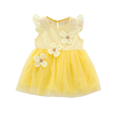 

Summer Casual Baby Girls Flare Sleeve Flower Pattern Dress Kids Toddler Princess Sundress