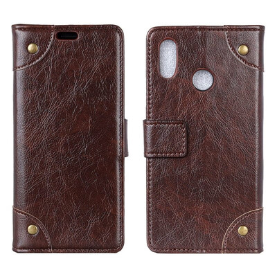 

MOONCASE Millet Mi Mix 2S Copper Buckle Napa Leather Case - Coffee