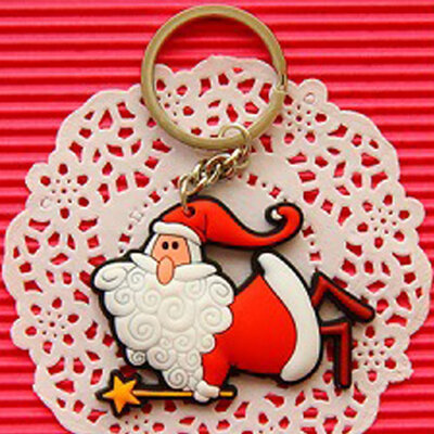 

Cute Christmas Tree Santa Claus Soft PVC Key Chain Party Decor Kids Hot Gift