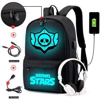 

Brawl&Stars Loptop Backpack Nylon Anti-scratch Daypack School Bag with USB Charge for School Office Travel Hiking PicnicH01
