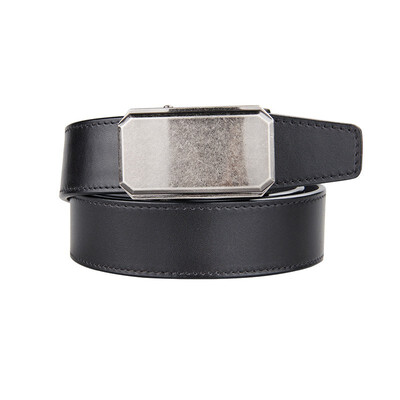 

BPSTAR Mens Automatic Buckle Genuine Leather Mens Ratchet Holeless Belt Business High Quality Mens Real Belt for Pants