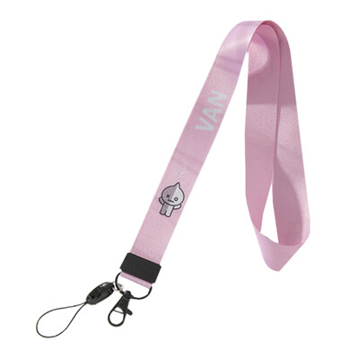 

BTS Holder Keychain Key Chain Lanyard Metal Clasp with Webbing Strap for Id Badges Card Keychain