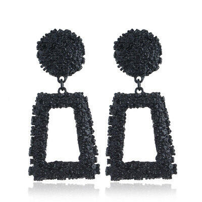 

Geometric Earrings Womens Pendant Long Metal Matte Trend Trapezoidal Earrings