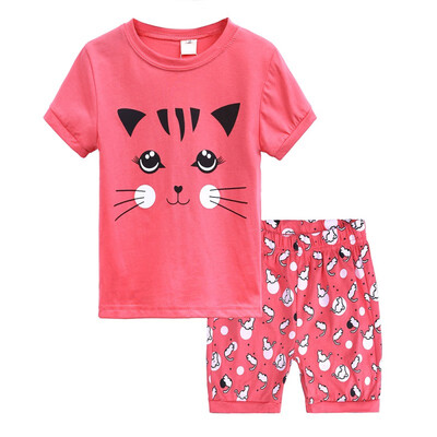

Girls Clothing Sets 2019 Summer Cotton T-shirt Shorts Pants Sleeve Children Sets Casual Fashion Girls Clothes Suit 2PCS