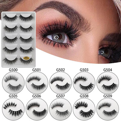 

Gobestart 5 Pairs Of Natural Thick 3D Imitation Water Eyelashes 10 styles