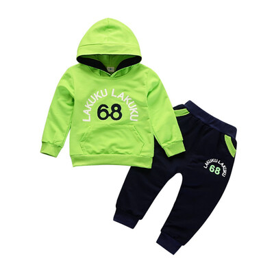 

Autumn Childrens Long Sleeve Clothes Set Baby Boy Girl 68 Letters Casual Hooded Sweater Two-Piece Fashion Childrens Clothing