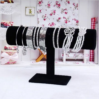 

Black Flannel Ornaments Storage Rack Bracelet Chain Watch Storage Racks Jewelry Display Stand Holder Items Organizer Rack