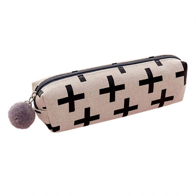 

Toponeto Simple Creative Canvas Zipper Pencil Case Student Pencil Bag Pencil Case