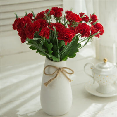 

1pc 10 Heads Fresh Artificial Flower Carnation Silk Flower Fake Plant For Mothers Day Home Wedding Party Decoration Accessories