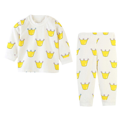 

Autumn Kids Pajamas Children Sleepwear Baby Pajamas Sets Boys Girls Long Sleeve Blouse TopsPants Cotton Nightwear Clothes 9M-3Y