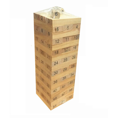 

48PCSSet Wooden Column Building Blocks Game Children Education Toy Number DIY Bricks Toys Baby Wood Blocks Toy Gift