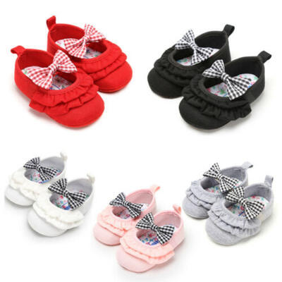 

Baby Infant Boys Girl Soft Sole Bowknot Crib Toddler Newborn Shoes Solid Shoes