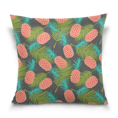 

ALAZA Throw Pillow Cover 16 X 16 inch Christmas Gift Cushion Cover with Red Pineapple Printed Pillowcase