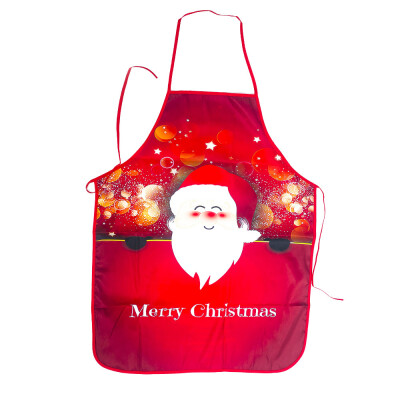 

1X Christmas Apron With Deer Snowman Print Kitchen Baking Restaurant Bib 60x80cm