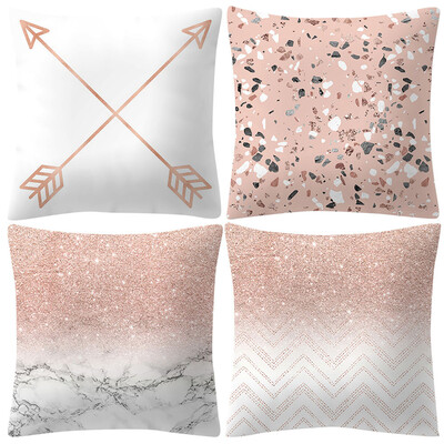 

JPGIF Rose Gold Pink Cushion Cover Square Pillowcase Home Decoratio