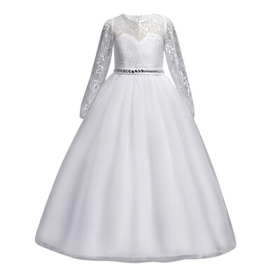 

Girl Wedding Long Girl Dress Elegant Princess Party Pageant Formal Dress Sleeveless Girls Clothes Childrens Clothing For Girls