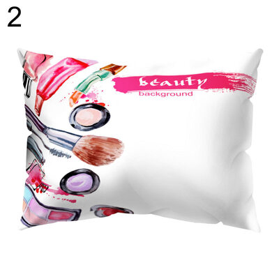 

Cosmetic Printed Rectangle Throw Pillow Case Cushion Cover Sofa Bed Home Decor