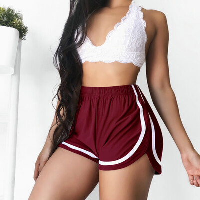 

Women striped shorts sexy Slim color matching open-cut casual shorts multi-color
