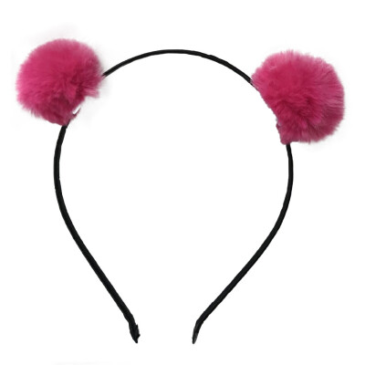 

Sweet Girls Beautiful Hairband Headpieces Rabbit Eears Plush Ball Hair Head Hoop Kids Hair Accessories Baby Tiara for Children