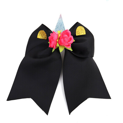 

High Quality Cheer leading Horse Elastic Headband for School Girls Fashion Bow Hairpin with Cute Colored