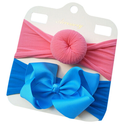 

2 PcsSets Kids Baby Cute Girls Big Bow Design Headband Headwear Apparel Prop Party Gift