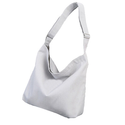

Women Solid Color Canvas Shoulder Bag Adjustable Strap Handbag Storage Pouch