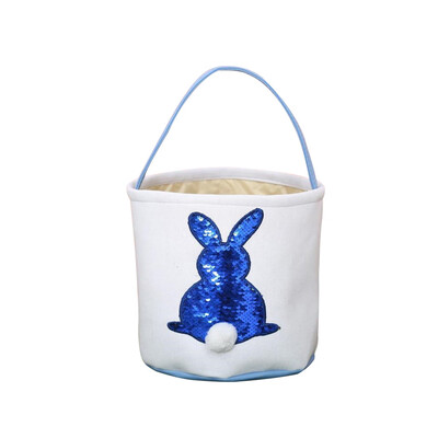 

Gobestart Easter Egg Basket Holiday Rabbit Bunny Printed Canvas Gift Carry Eggs Candy Bag