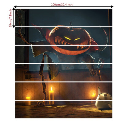 

6pcsset Gloomy house witch Pumpkin Stair Sticker Removable Stair Sticker Self-adhesive Waterproof Wall Sticker Festive Decor