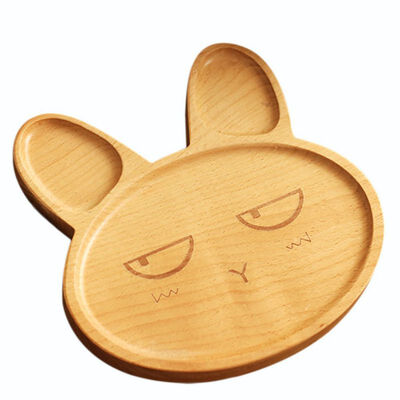 

Animal Rabbit Expression Solid Wood Board Cartoon Tray Wooden Board ChildrenS Gift Snack Plate Wooden Dish Tableware Non-Toxic