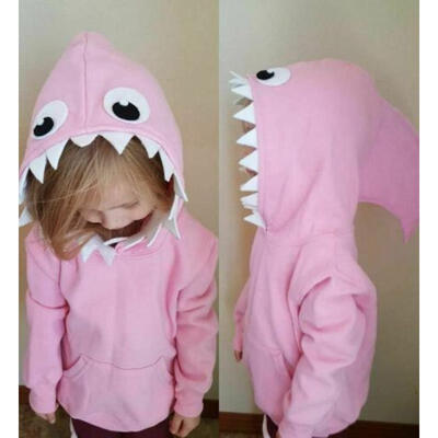 

Toddler Kids Girl Winter Clothes 3D Shark Costume Hoodie Sweatshirt Coat Jacket