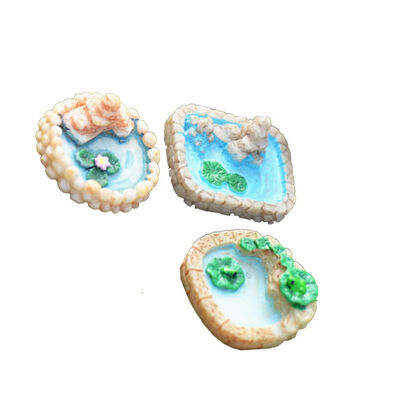 

3pcs Resin Miniatures Mini Pool Pond Model Fairy Garden Decoration Succulents Ornament Random Color