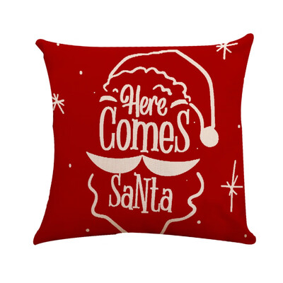 

Tailored Xmas Cotton Pillow Case Linen Cushion Cover Merry Christmas Home Decoration