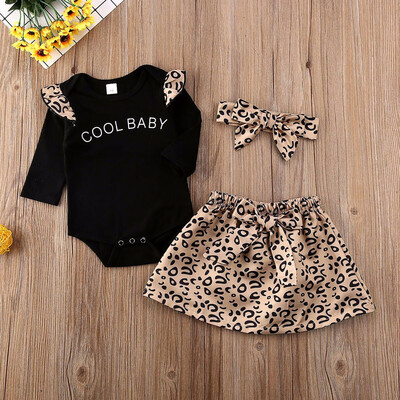 

2Pcs Toddler Baby Girl Cotton Long Sleeve Romper Tops Bowknot Princess Dress