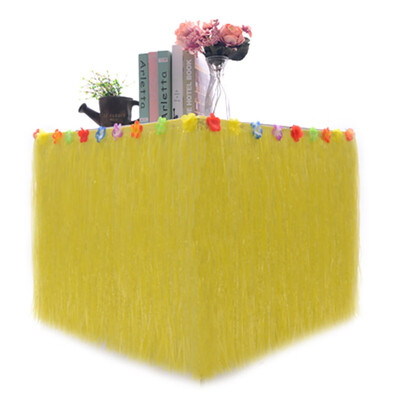 

Gobestart Table Skirt Hawaiian Luau Hibiscus Green Table Skirt Party Decorations Green
