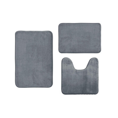 

Siaonvr Coral velvet memory cotton mat bathroom absorbent non-slip carpet 3 pcsset